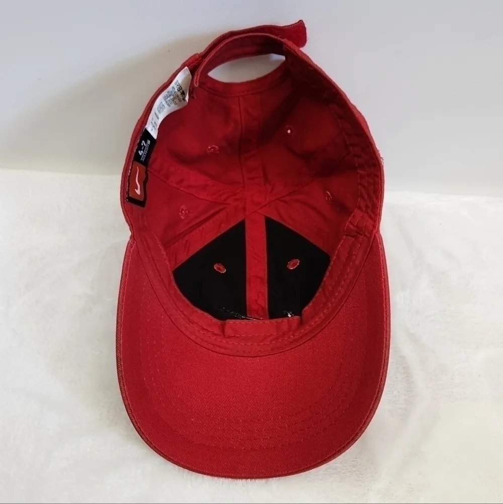 Nike Red Black Swoosh Just Do It Baseball Hat Cap Unisex Child Size 4-7